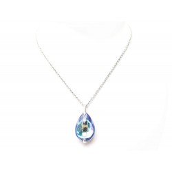 COLLIER BACCARAT FLEURS DE PSYDELIC 2805023 ARGENT MASSIF & BLEU NECKLACE 410€