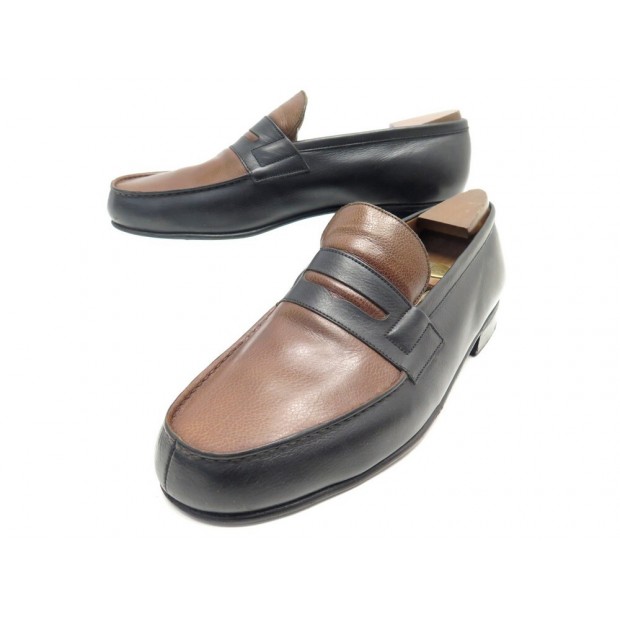 CHAUSSURES JM WESTON MOCASSINS 180 8.5E 42.5CUIR BICOLORE EMBAUCHOIRS SHOES 790€