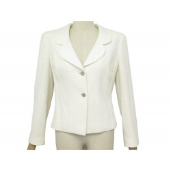 NEUF VESTE CHANEL P15189 38 M 2 BOUTONS EN COTON CREME CREAM JACKET VEST 5650€