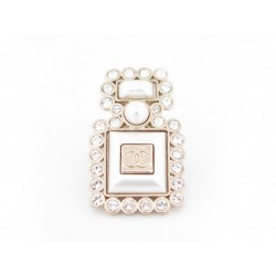 NEUF BROCHE PIN'S CHANEL BOUTEILLE PARFUM STRASS PERLES METAL DORE & RESINE 440€