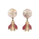 VINTAGE BOUCLES D'OREILLES CHRISTIAN DIOR ABEILLES STRASS & METAL DORE EARRINGS