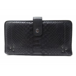 PORTEFEUILLE JEROME DREYFUSS EN CUIR PYTHON NOIR BLACK LEATHER WALLET 550€