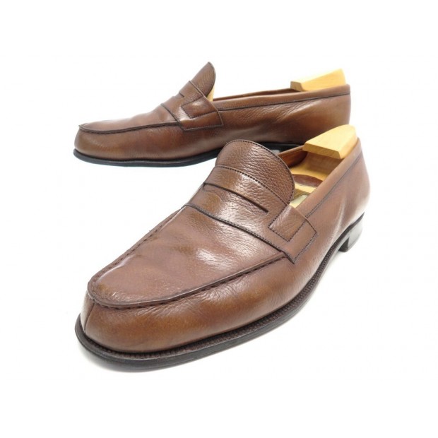 CHAUSSURES JM WESTON MOCASSINS 9D 43 CUIR GRAINE MARRON + EMBAUCHOIRS SHOES 790€