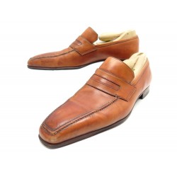 CHAUSSURES SANTONI MOCASSINS 10 IT 45 FR CUIR PATINE + EMBAUCHOIRS SHOES 765€