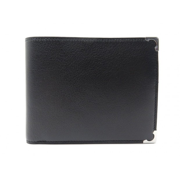 NEUF PORTEFEUILLE MUST DE CARTIER CUIR NOIR PORTE MONNAIE BOITE NEW WALLET 495€