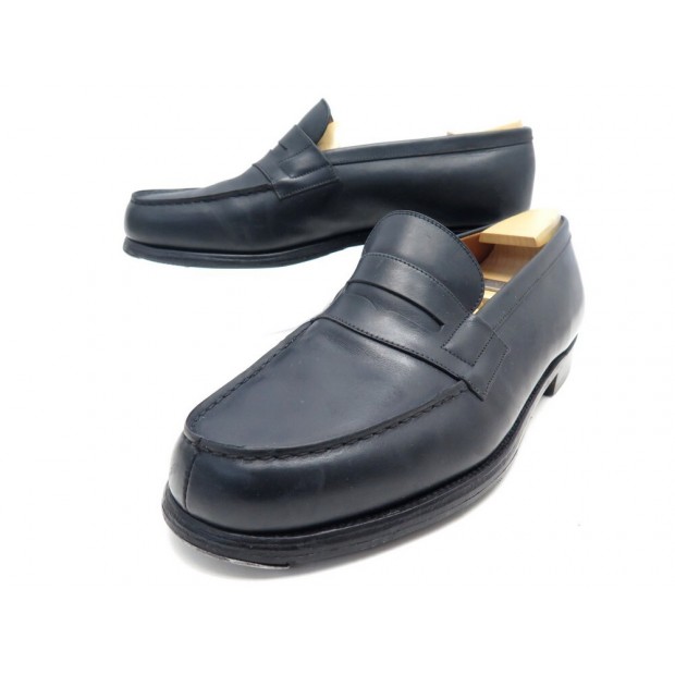 CHAUSSURES JM WESTON 180 7E 41 L 41.5 MOCASSINS CUIR BLEU LOAFERS SHOES 790€