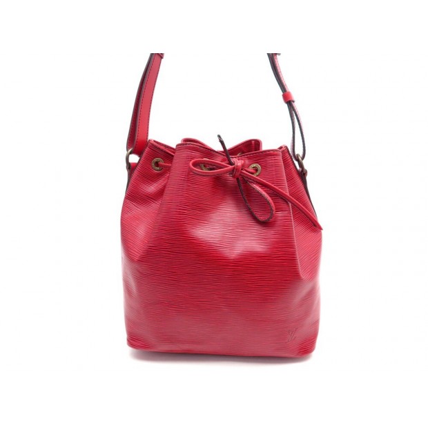 VINTAGE SAC A MAIN LOUIS VUITTON NOE PM EN CUIR EPI ROUGE SEAU BUCKET BAG 1410€