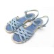 CHAUSSURES CHANEL G33536 SANDALES 42 EN TOILE BLEU ET BOIS CANVAS SHOES 815€