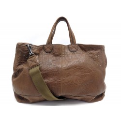 SAC A MAIN JEROME DREYFUSS CABAS MAX BANDOULIERE EN CUIR MARRON HAND BAG 675€