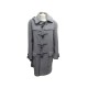 MANTEAU BURBERRY DUFFLE COAT TRENCH M 48 EN LAINE GRISE GREY WOOL VEST 2250€