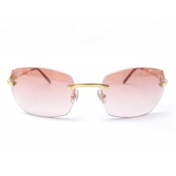 LUNETTES DE SOLEIL CARTIER EN METAL DORE + ETUI BOITE SUNGLASSES 760€