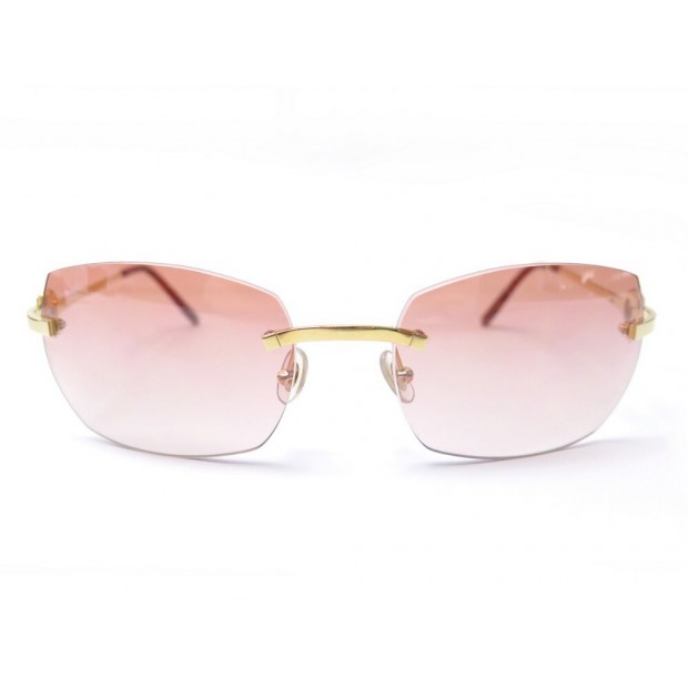 LUNETTES DE SOLEIL CARTIER EN METAL DORE + ETUI BOITE SUNGLASSES 760€