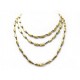 VINTAGE COLLIER CHANEL SAUTOIR 106CM PERLE DE METAL DORE & CORDON SATIN NECKLACE