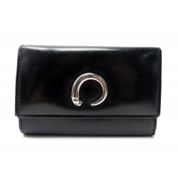 PORTE CLES CARTIER PANTHERE MULTICLE EN CUIR NOIR + BOITE LEATHER KEY RING 335€