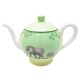 NEUF THEIERE HERMES AFRICA EN PORCELAINE BLANCHE ET VERTE NEW GREEN & WHITE 665€