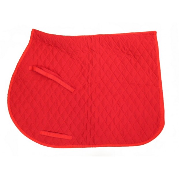 NEUF TAPIS DE SELLE HERMES MATELASSE COB EN COTON ROUGE NEW RED SADDLE PAD 380€