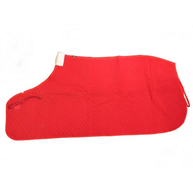 NEUF HERMES COUVERTURE DE PRESENTATION MATELASSE CHEVAL EN COTON ROUGE NEW 1050€