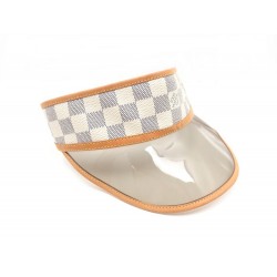 NEUF VISIERE LOUIS VUITTON EN TOILE DAMIER AZUR BLANC CASQUETTE VISOR 445€