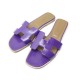 CHAUSSURES HERMES SANDALES ORAN 40.5 MULES EN CUIR VIOLET SANDAL SHOES 510€