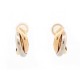 NEUF BOUCLES D'OREILLES CARTIER TRINITY 3 ORS JAUNE BLANC 18K NEW EARRINGS 2290€