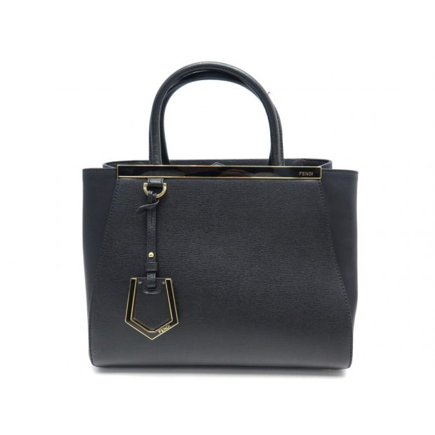 NEUF SAC A MAIN FENDI CABAS 2 JOURS PM 8BH253 CUIR NOIR LEATHER HAND BAG 1950€