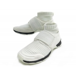 CHAUSSURES CHANEL BASKETS STRETCH 38 EN TOILE BLANC G33070 SNEAKERS SHOES 1050€