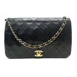 VINTAGE SAC A MAIN CHANEL TIMELESS RABAT BANDOULIERE CUIR MATELASSE NOIR 4900€