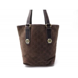 SAC A MAIN GUCCI GUCCISSIMA CHARMY 153361 TOILE SUPREME DAIM MARRON PURSE 590€