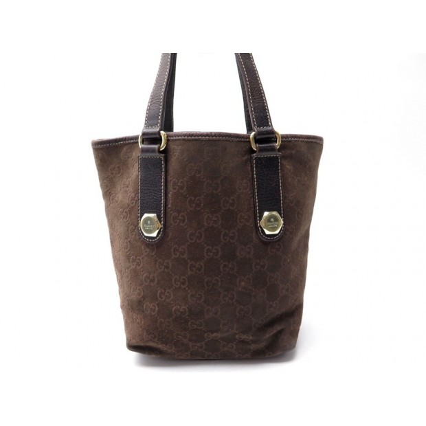 SAC A MAIN GUCCI GUCCISSIMA CHARMY 153361 TOILE SUPREME DAIM MARRON PURSE 590€