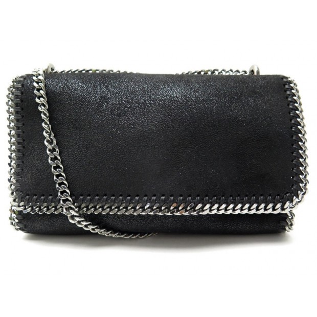 SAC A MAIN STELLA MCCARTNEY MINI FALABELLA EN TOILE NOIRE BANDOULIERE BAG 725€