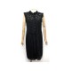 ROBE CHANEL EN DENTELLE MOTIFS FLEURS M 38 NOIR BLACK LACE DRESS 3990€