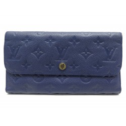 PORTEFEUILLE LOUIS VUITTON EN CUIR MONOGRAM EMPREINTE BLEU LEATHER WALLET 645€