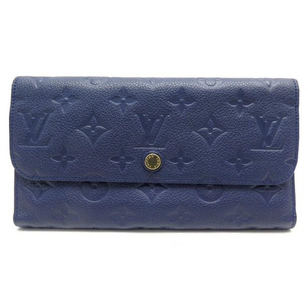 PORTEFEUILLE LOUIS VUITTON EN CUIR MONOGRAM EMPREINTE BLEU LEATHER WALLET 645€