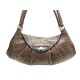 SAC A MAIN FURLA 40 CM EN CUIR FACON CROCO MARRON EPAULE LEATHER HAND BAG 350€