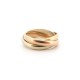BAGUE CARTIER TRINITY PM 3 ORS TAILLE 44 OR JAUNE ROSE BLANC 18K GOLD RING 1050€