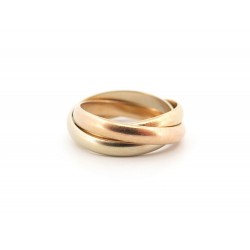 BAGUE CARTIER TRINITY PM 3 ORS TAILLE 44 OR JAUNE ROSE BLANC 18K GOLD RING 1050€