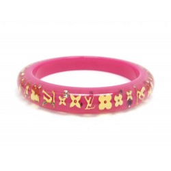 NEUF BRACELET LOUIS VUITTON INCLUSION PM MONOGRAM 16 CM RESINE ROSE NEW 390€