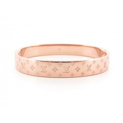 BRACELET LOUIS VUITTON JONC M00253 MANCHETTE NANOGRAM 16 CM EN METAL ROSE 490€