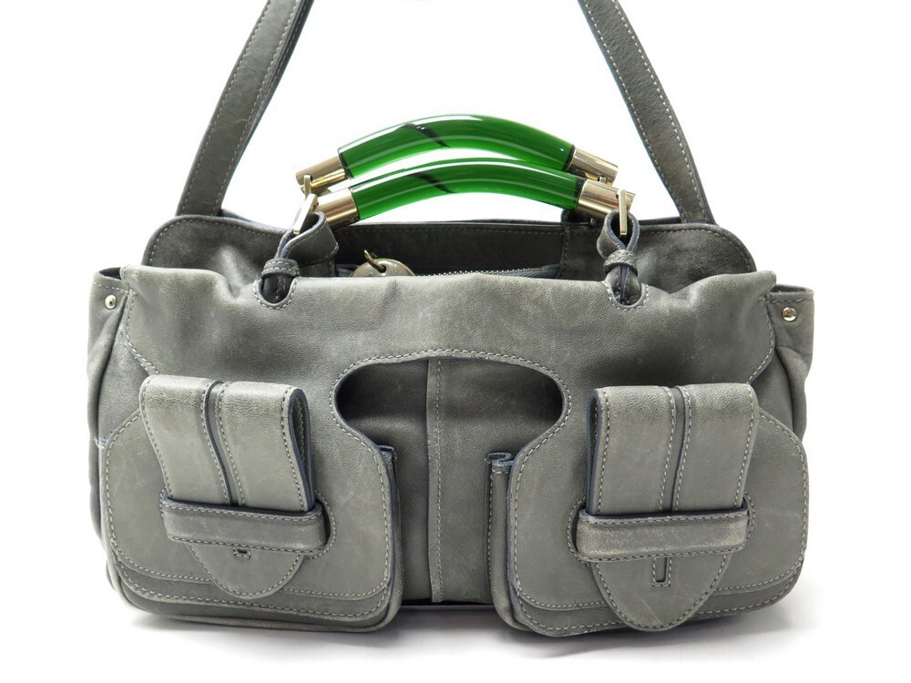 sac a main chloe saskia m 36cm en cuir suede gris