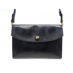 VINTAGE SAC A MAIN HERMES POCHETTE RIO EN CUIR BOX NOIR CLUTCH POUCH BAG 1200€