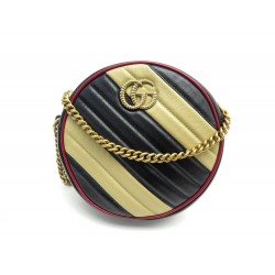 NEUF SAC A MAIN GUCCI 550154 MINI MARMONT ROUND BANDOULIERE BICOLORE BAG 1190€