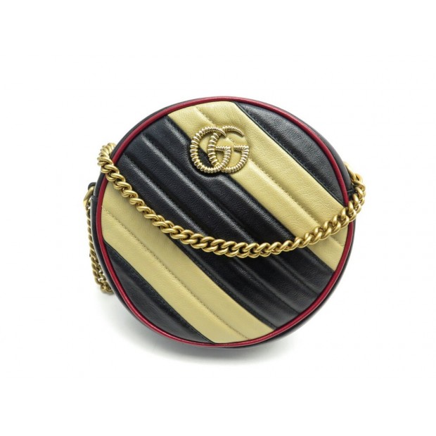 NEUF SAC A MAIN GUCCI 550154 MINI MARMONT ROUND BANDOULIERE BICOLORE BAG 1190€