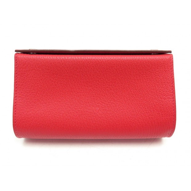 NEUF POCHETTE HERMES TROUSSE KARO PM CUIR CHEVRE MYSORE BOUGAINVILLIER NEW 600€