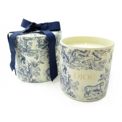 NEUF BOUGIE CHRISTIAN DIOR HORTENSIA TOILE DE JOUY BLEU + BOITE NEW CANDLE 450€