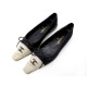 CHAUSSURES CHANEL BALLERINES LOGO CC 38.5 TOILE BICOLORE NOIRE BEIGE SHOES 750€