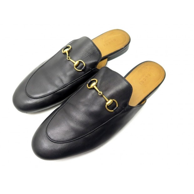 CHAUSSURES GUCCI MOCASSINS MULES PRINCETOWN 426219 41 EN CUIR NOIR SHOES 620€