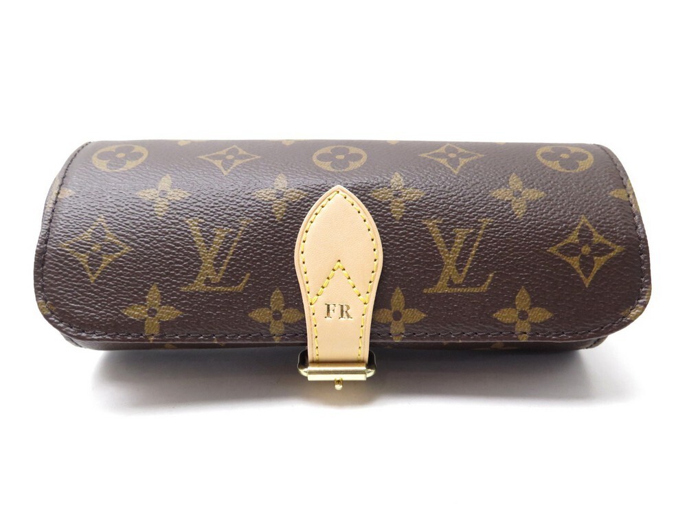 LOUIS VUITTON Watch Case Used Monogram Canvas Etui 3 Montre