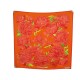 FOULARD HERMES LES PIVOINES VAUZELLES CARRE 90 EN SOIE ORANGE SILK SCARF 410€