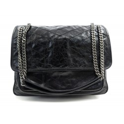 NEUF SAC A MAIN YVES SAINT LAURENT NIKI M BANDOULIERE CUIR NOIR HAND BAG 2200€