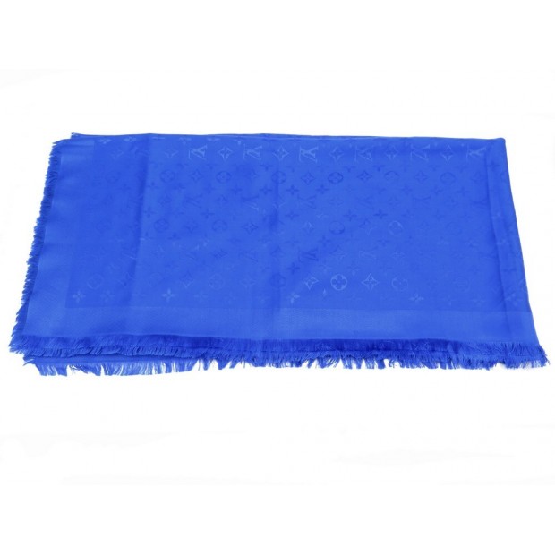 CHALE LOUIS VUITTON MONOGRAM M76632 SOIE & LAINE MONOGRAM BLEU SILK SHAWL 435€